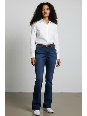 O2 Denim Dark Wash, Mid-Rise, Flare Leg Jeans, Size 29